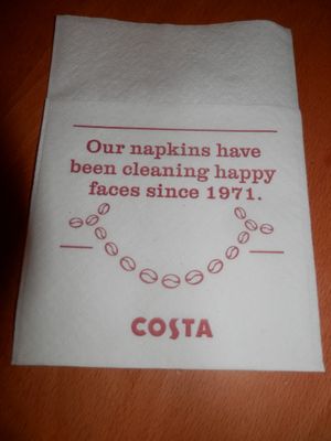 Costa napkin at Costa Coffee in Wisbech