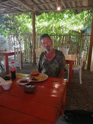 Enjoying our mouthwatering vegan burger combo at Sempiternal  in Hikkaduwa