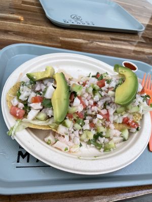 Ceviche tostadas   at La Vegana Mexicana in Santa Ana