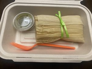 Nopales y Salsa Verde Tamale (Could Be More Flavorful)  at La Vegana Mexicana in Santa Ana