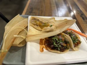 Tamale  at La Vegana Mexicana in Santa Ana