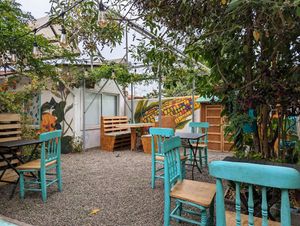 Outdoor sitting area at Desde la RAIZ in La Serena