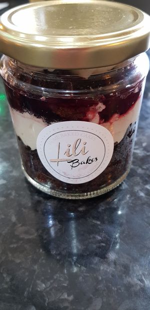 Cake in a jar at Dynamite Raw Cafe in Bury