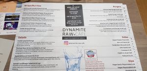 Menu March 2019 at Dynamite Raw Cafe in Bury
