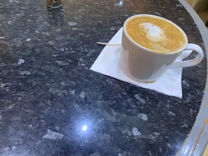 Caramel latte at Dynamite Raw Cafe in Bury