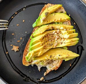 Delicious avocado on sourdough at Passiflora in Seaton