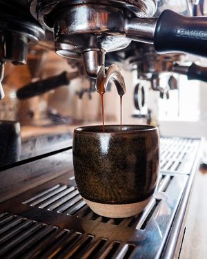 Espresso brewing! at Passiflora in Seaton