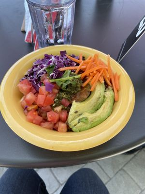 Zucchini bowl with added beans and carrots/cabbage   at Cafe Yumm in Eagle