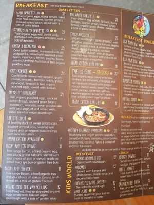 Menu at The Shack in Penrith