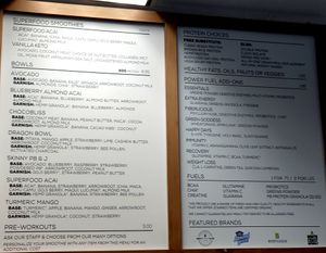 Menu at Body Energy Club - Davie St in Vancouver