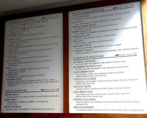 Menu at Body Energy Club - Davie St in Vancouver
