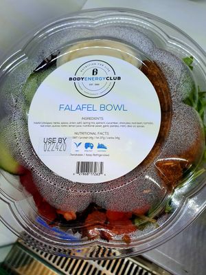 Falafel bowl at Body Energy Club - Davie St in Vancouver