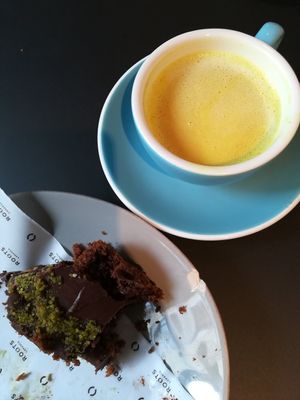 golden milk at Roots LaMarca in Madrid