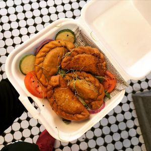 Empanadillas at Kudough's Donuts in San Juan