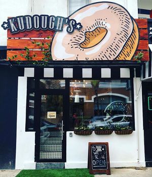 Outside at Kudough's Donuts in San Juan