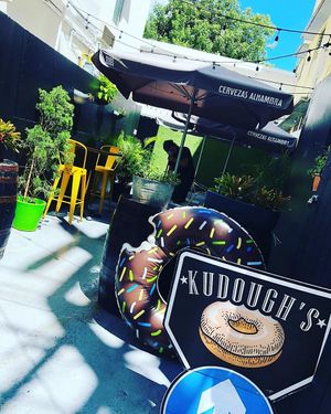 Patio at Kudough's Donuts in San Juan