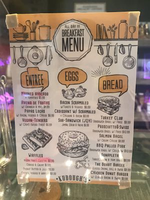 Menu - Jan 2021 at Kudough's Donuts in San Juan