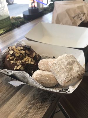 Vegan Rocky Road donut and Ginger Binet  at Kudough's Donuts in San Juan