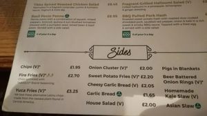 Lunch labelled vegan options at The Mitre in Oxford