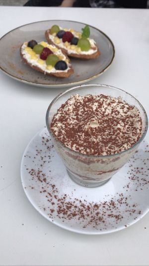 Tiramisu & tart desserts at Vegessence in Belgrade