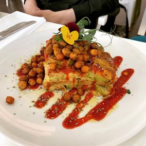 Very nice mussaka at Vegessence in Belgrade