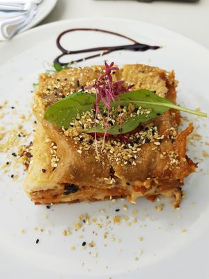 Lasagna at Vegessence in Belgrade