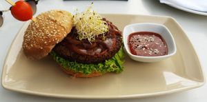 Burger at Vegessence in Belgrade