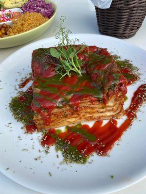 Lasagne at Vegessence in Belgrade