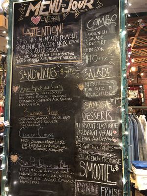 Menu at Eva B Bistro & Bar in Montreal