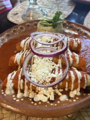 Enchiladas  at La Casa de las Mayoras in Cancun