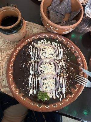 Enmoladas de yaca  at La Casa de las Mayoras in Cancun