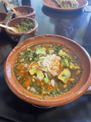 Tlalpeno soup   at La Casa de las Mayoras in Cancun