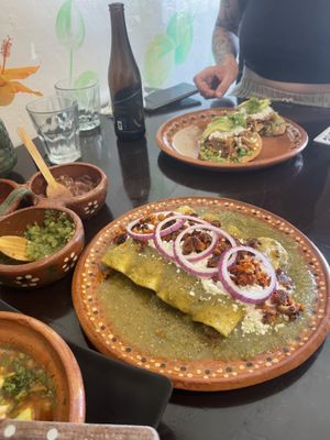 Enchiladas campechanos  at La Casa de las Mayoras in Cancun