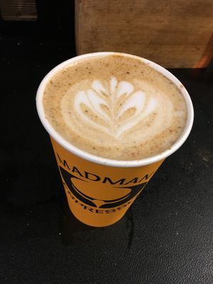 Madmantiffa with coconut milk at Madman Espresso in New York City