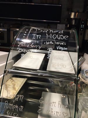 Here are the vegan pastries--all of which were gone by the time I got there at coffee time.  at Madman Espresso in New York City