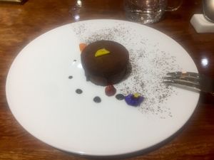 Tasty but crumbly chocolate cake at Su Ming Xiang in Qingdao