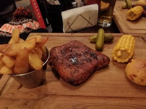 The smoked seitan ribs. 30 lev per serving. at Smokey Mountain Bar & Grill in Bansko