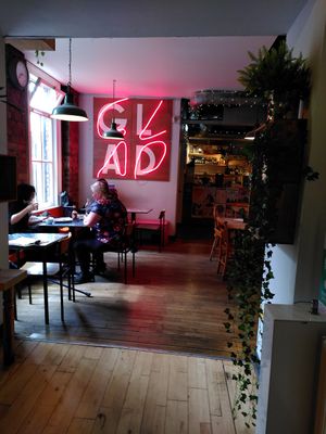 Entrance at The Glad Cafe in Glasgow