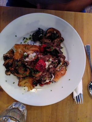 The breakfast focaccia (honestly wow!!!) at The Glad Cafe in Glasgow