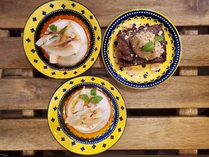 Malabi is isreal Dessert vegan  at Falafel Sababa in Osaka