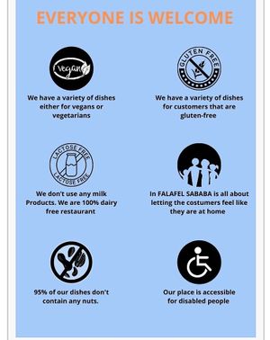 Everyone is welcome  at Falafel Sababa in Osaka