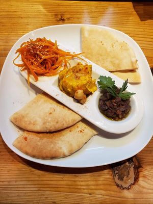 YUMMY DIPS at Falafel Sababa in Osaka