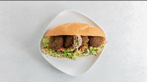 Falafel baguette  at Falafel Sababa in Osaka