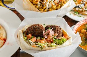 Falafel pita  at Falafel Sababa in Osaka