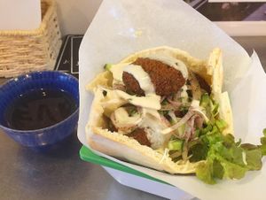 Vegan falafel ¥650. Convenient location. at Falafel Sababa in Osaka