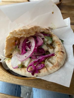 Vegan pita  at Falafel Sababa in Osaka
