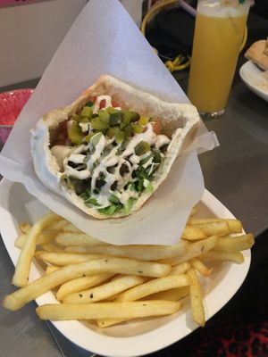 Falafel + potato combo at Falafel Sababa in Osaka