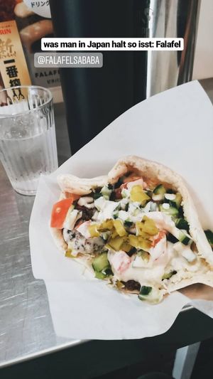 Falafel pita at Falafel Sababa in Osaka