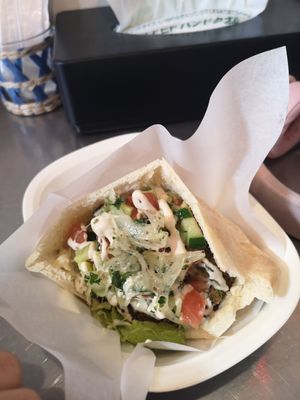 Vegan hummus and falafel ¥600!! at Falafel Sababa in Osaka