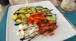 Lentil bowl (lentils are hidden unter the vegetables in this picture)  at Mundo's in Tenerife